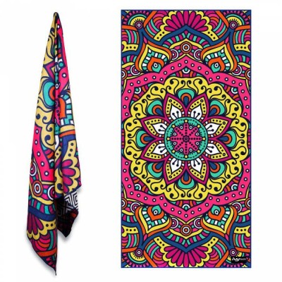 Digital Printing Large Mandala Waffle Beach Towel Microfiber Sand Free With Private Label